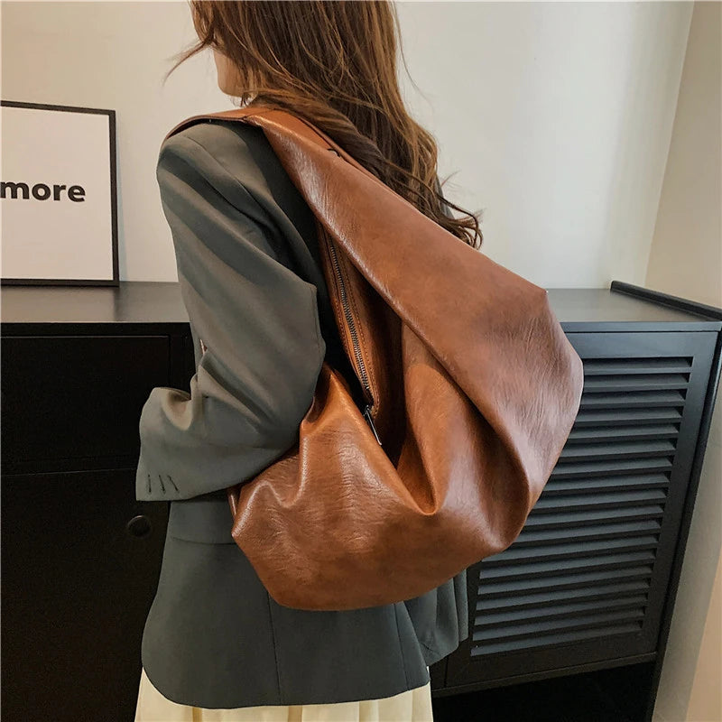 Soft Saggy Bag Shoulder Bag  Trendy Handbag  Fashion Accessories Women Fashion Everyday Bag Chic Style Comfortable Wear Durable Handbag  Spacious Bag Ladies Fashion