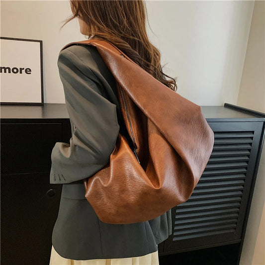 Soft Saggy Bag Shoulder Bag  Trendy Handbag  Fashion Accessories Women Fashion Everyday Bag Chic Style Comfortable Wear Durable Handbag  Spacious Bag Ladies Fashion