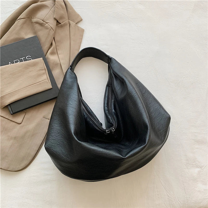 Soft Saggy Bag Shoulder Bag  Trendy Handbag  Fashion Accessories Women Fashion Everyday Bag Chic Style Comfortable Wear Durable Handbag  Spacious Bag Ladies Fashion