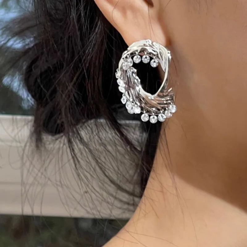 Water Droplet Tassel Earrings